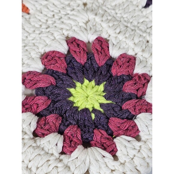 Women Knitted Handbag Flower Multi Color Bohemia Style Casual Tote Bag Handmade - Picture 12 of 12